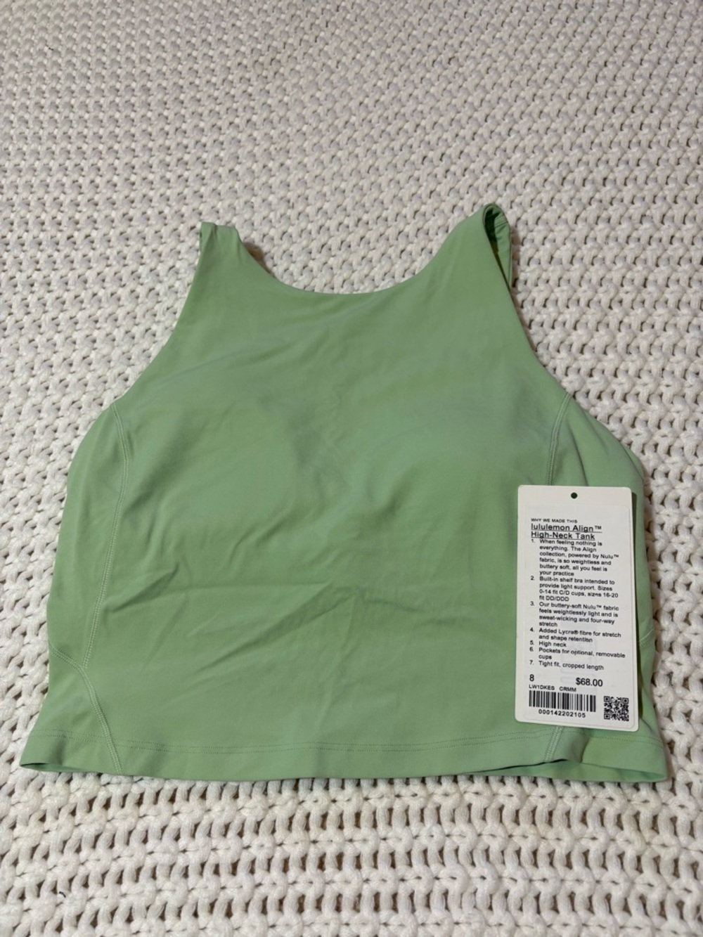 Lululemon Align High-Neck Tank Creamy Mint Size 8